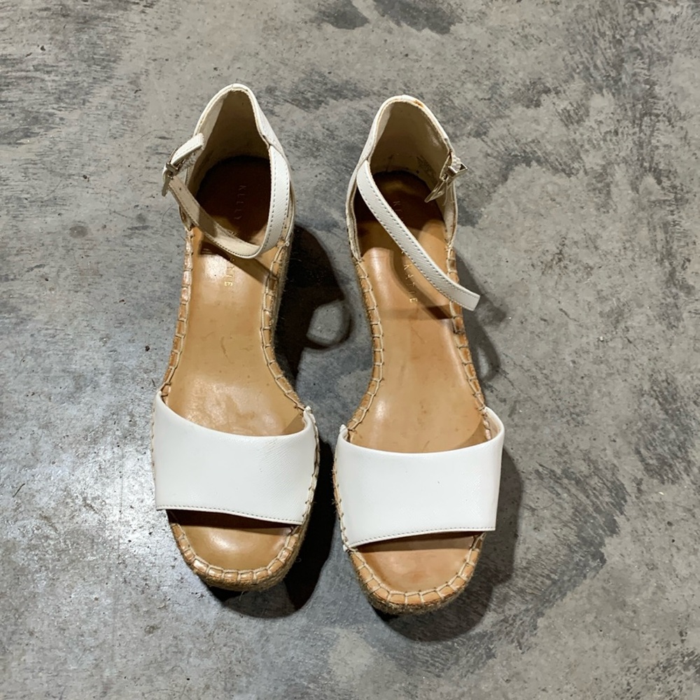 Kelly & Katie White Espadrille Wedge Sandal